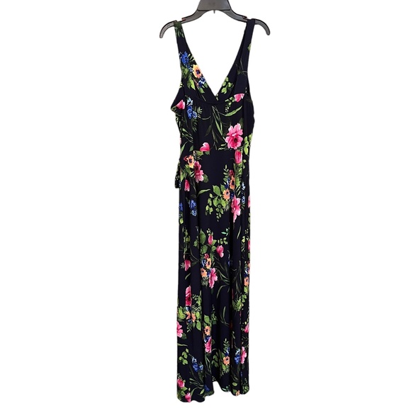 Le Lis Dresses | Lelis Renada Navy Blue Multi Floral Sleeveless Faux Wrap Maxi Dress Size Xl | Color: Blue/Pink | Size: Xl | Pm-69957805's Closet
